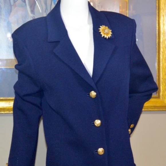 St. John Jackets & Blazers - St. John Navy Crest Buttons Blazer Size: 14 (L)